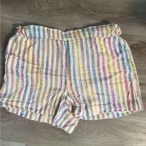 LOFT multi color linen blend shorts XL
